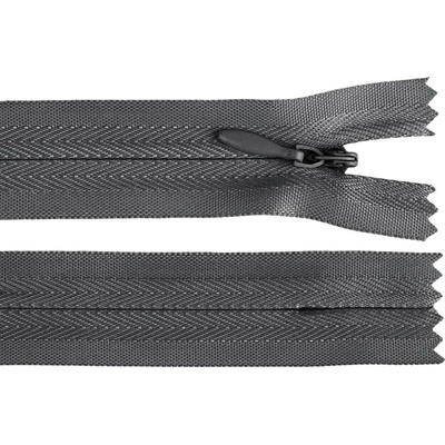 Spirálový zip skrytý No 3 délka 50 cm Varianta: 312 šedá tmavá, Balení: 1 ks