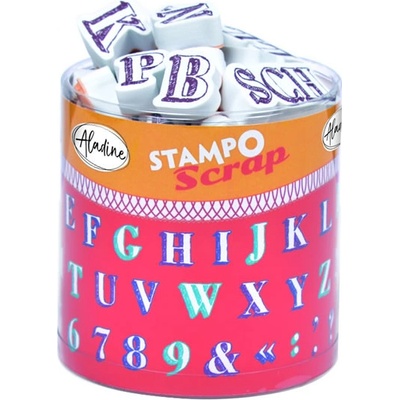 StampoScrap Razítka abeceda a číslice 54 ks