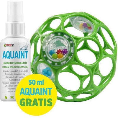 Bright Starts Míček OBALL RATTLE s chrastítkem 10 cm + Aquaint 50 ml Zelená