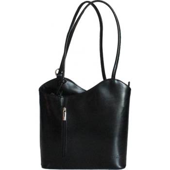 Kožená kabelka batoh 113 černá