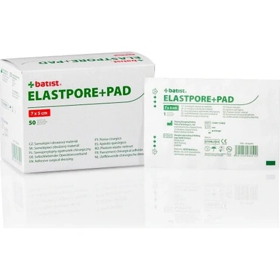 Batist Náplast polštářková z NT ELASTPORE+PAD 7x5cm, sterilní 50ks/balení