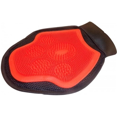 HIPPOTONIC Rukavice na čištění koně červená