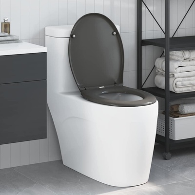 vidaXL Тоалетна седалка Антрацит 47 x 37 x 4 см Дуропласт (42002346)