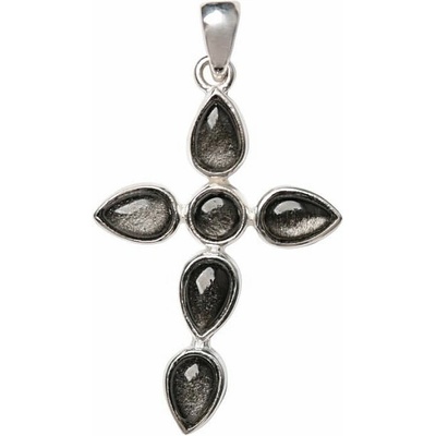 Nefertitis přívěsek obsidián zlatý stříbro P354 NF60232