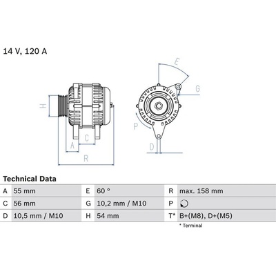 BOSCH 0 986 044 410 generátor (0986044410)