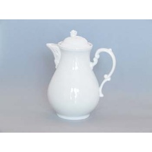 Český porcelán Dubí Konvice kávová porcelán bílý s víčkem 1,55 l