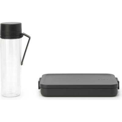 Brabantia Контейнер за обяд Make & Take с бутилка сив 2 части (206689)