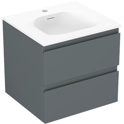 Mexen Orio шкаф за баня 50 см с мивка Vela, 2 чекмеджета, мат графит/мат бял - 91A10-05047-2-BFF66-W23M01 (91A10-05047-2-BFF66-W23M01)
