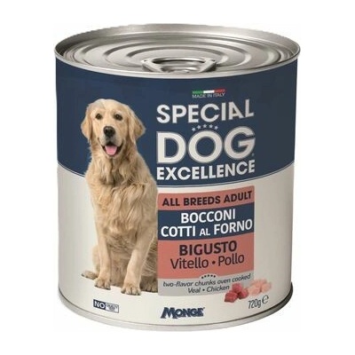 Monge Special Excellence pečené kúsky v šťave s teľacím a kuracím mäsom 720 g