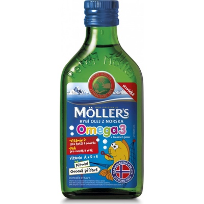 Mollers Omega 3 rybí olej ovocná príchuť 250 ml