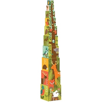 Petitcollage Věž z ABC kostek s lesními zvířátky