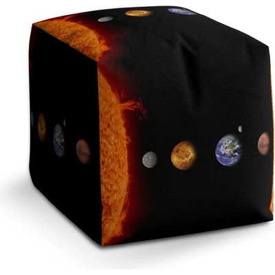 Sablio Taburet Cube Planety a slunce - 50x50x50 cm