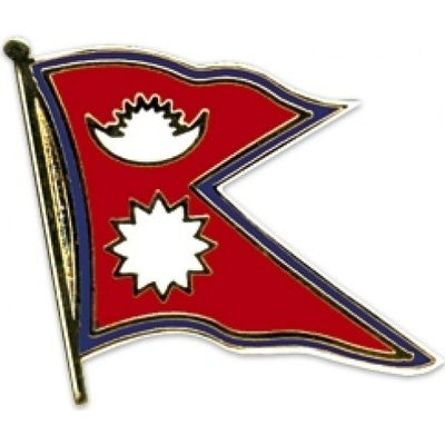 Odznak (pins) 20mm vlajka Nepál - farebný