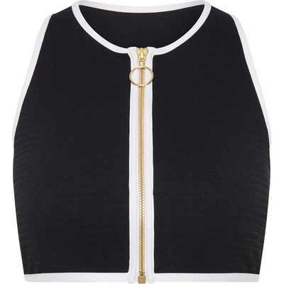 Seafolly Дамско бикини горнище Seafolly Women's Beach Bound Zip Front Tank Top Bikini top - Black - размер 40 (EU) (150-5053-0115)