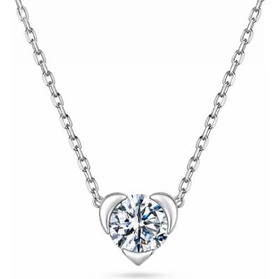 Grace Silver Jewellery Stříbrný náhrdelník se srdíčkem NH-MSN080 Stříbrná