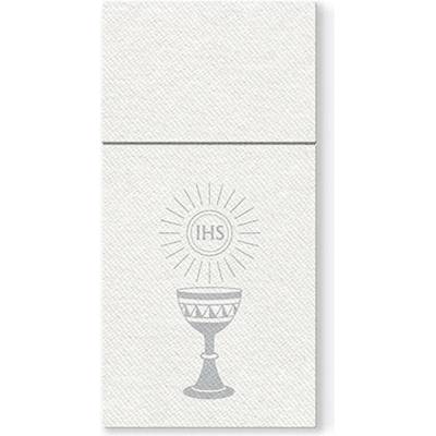 Paw Kapsy na příbory PAW Airlaid 40x40cm My First Communion Silver 25 ks 449599