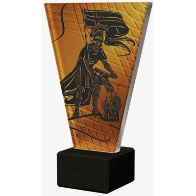 Designová skleněná trofej Hasič Výška: 15 cm Průměr: 1 cm