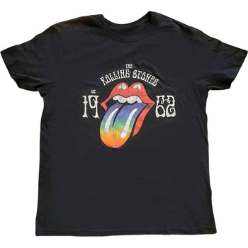 The Rolling Stones Риза Sixty Rainbow Tongue '62 Unisex Black M (RSTS170MB02)