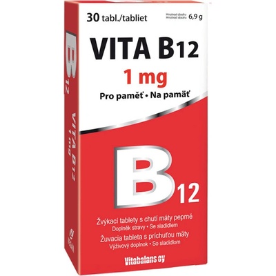 Vitabalans Oy Vita B12 1000 µg mäta 30 žuvacie tabliety