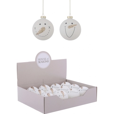 Mica decorations Vianočná guľa Snehuliak set 2ks