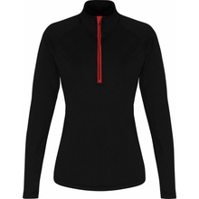 TriDri® Dámske tričko s dlhým rukávom a 1/4 zipsom Čierna