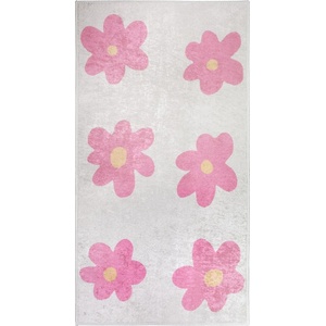 Vitaus Детски килим подходящ за пране розово и цвят слонова кост 120x180 cm Cute Flowers Pink - Vitaus (KRN-6203-Pink-120x180)