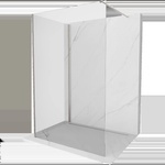 Mexen Kioto стена за душ Walk-in 140 x 80 см, прозрачна, четкан никел - 800-140-212-97-00-080 (800-140-212-97-00-080)