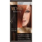 Victoria Beauty Оцветяващ шампоан с кератин - Кестеняв (v31), 4-8 измивания