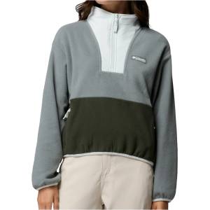 Columbia Дамски поларен пуловер Columbia Women's Sequoia Grove II Half Zip Fleece Fleece jumper - Sedona Sage / Greenscape / Tea Light (105-7604-0412)