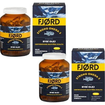 Fjord Strong Omega-3 rybí olej 2x 80 kapsúl