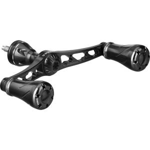 GOMEXUS Двойна ръкохватка (ноб) за дръжка GOMEXUS Black & Black Spinning Double Handle 98mm Aluminium за макари Daiwa и Shimano Риболовна макара