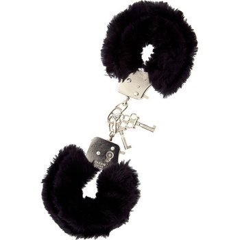 ostatní Метални белезници с черен плюш