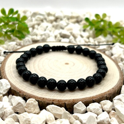 Certom Provázkový náramek Obsidián černý 0436