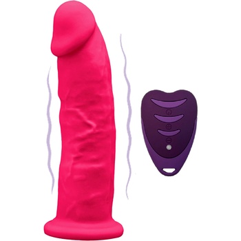 SilexD Model 2 Vibrating Premium Silicone Dual Density Dildo 7" with Remote Pink