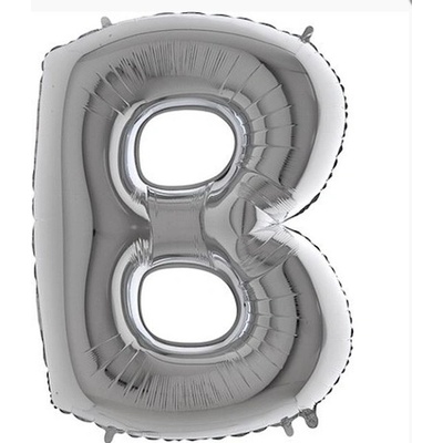 Grabo Nafukovací balónek písmeno B stříbrné 102 cm