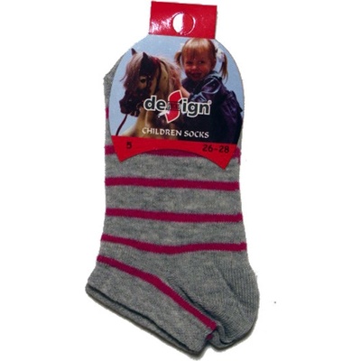 Design Socks chlapecké kotníčkové ponožky proužek sv.šedá barva