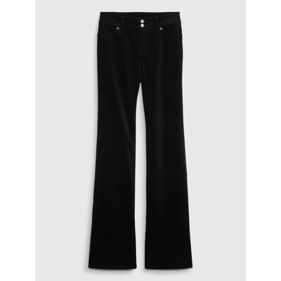 Detské zamatové bootcut džínsy čierna