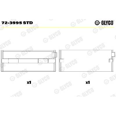 Hlavní ložiska klikového hřídele GLYCO 72-3995 STD 72-3995 STD