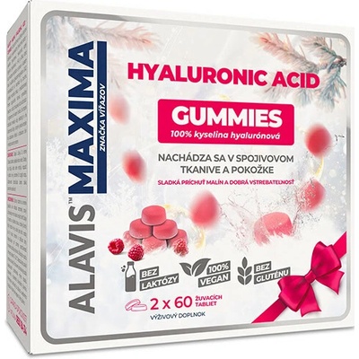 Alavis Maxima Hyaluronic Acid Gummies žuvacie tabliety vianočné balenie 2 x 60 ks