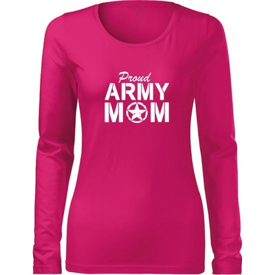 Dragowa Slim dámske tričko s dlhým rukávom army mom ružová