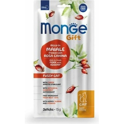 Monge Gift Soft Sticks Fussy cat šípky a syr 15 g