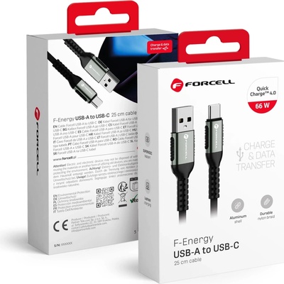 Forcell C259 USB C - Lightning F-Energy PD 3A 27W Cafule 1,2m černý