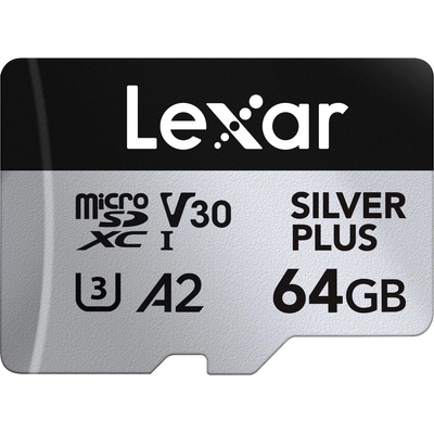 Lexar Silver Plus microSDXC 64GB UHS-I/U3/V30 (LMSSIPL064G-BNANG)
