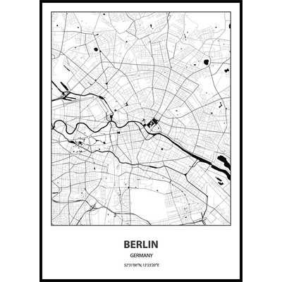 Jen tak z lásky Plakát Mapa města (více variant měst) Rozměr plakátu: 30 x 40 cm, Město: Berlin