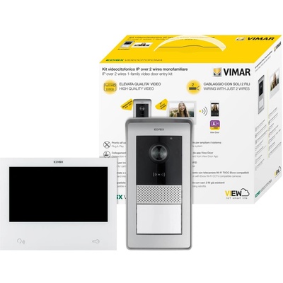 Vimar k40980 Еднофамилен видеодомофонен кит 7'' ip технология по двупроводна линия (k40980)