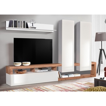 Холна секция Dallas Big дъб вотан и бял лак