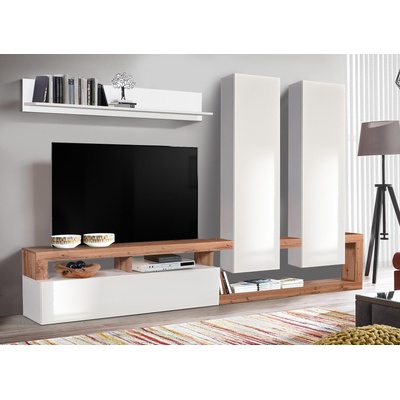 Холна секция Dallas Big дъб вотан и бял лак