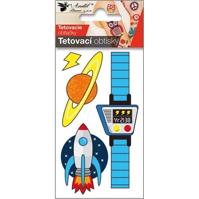 Anděl Přerov s.ro. Tetovací obtisky 10,5 x 6 cmvesmírné