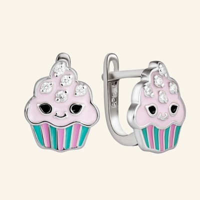 SilveAmo Strieborné náušnice Cupcakes CK2F272