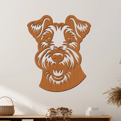 dřevo života Dřevěná dekorace psa Welsh Terrier Rozměry (cm): 50x60, Zvolte barvu dekoru: Třešeň